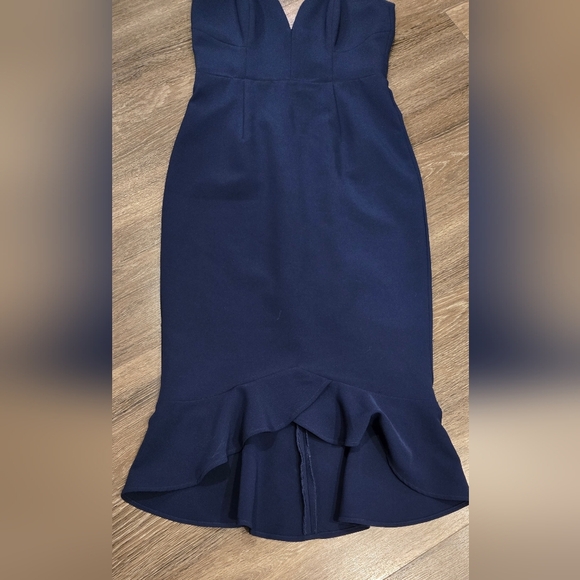 BARDOT Kristen Peplum Fit & Flare Midi Blue Dress size XS - Picture 7 of 14